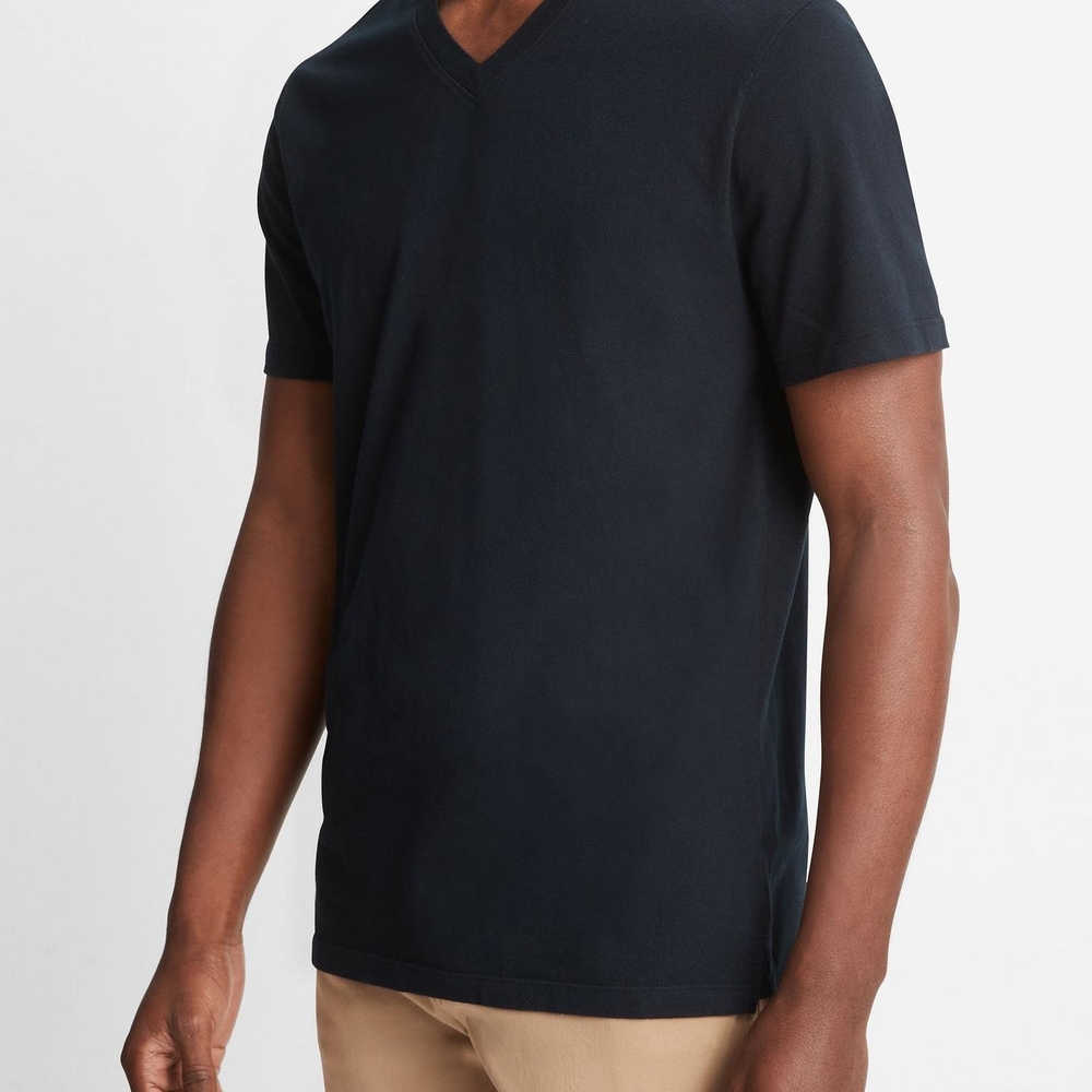 Vince Men’s Garment Dye Black V-Neck Short‎ Sleeve T-Shirt Size XXL